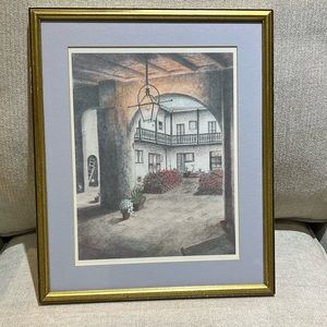 Archie Boyd New Orleans Bosque Courtyard Framed & Signed Print